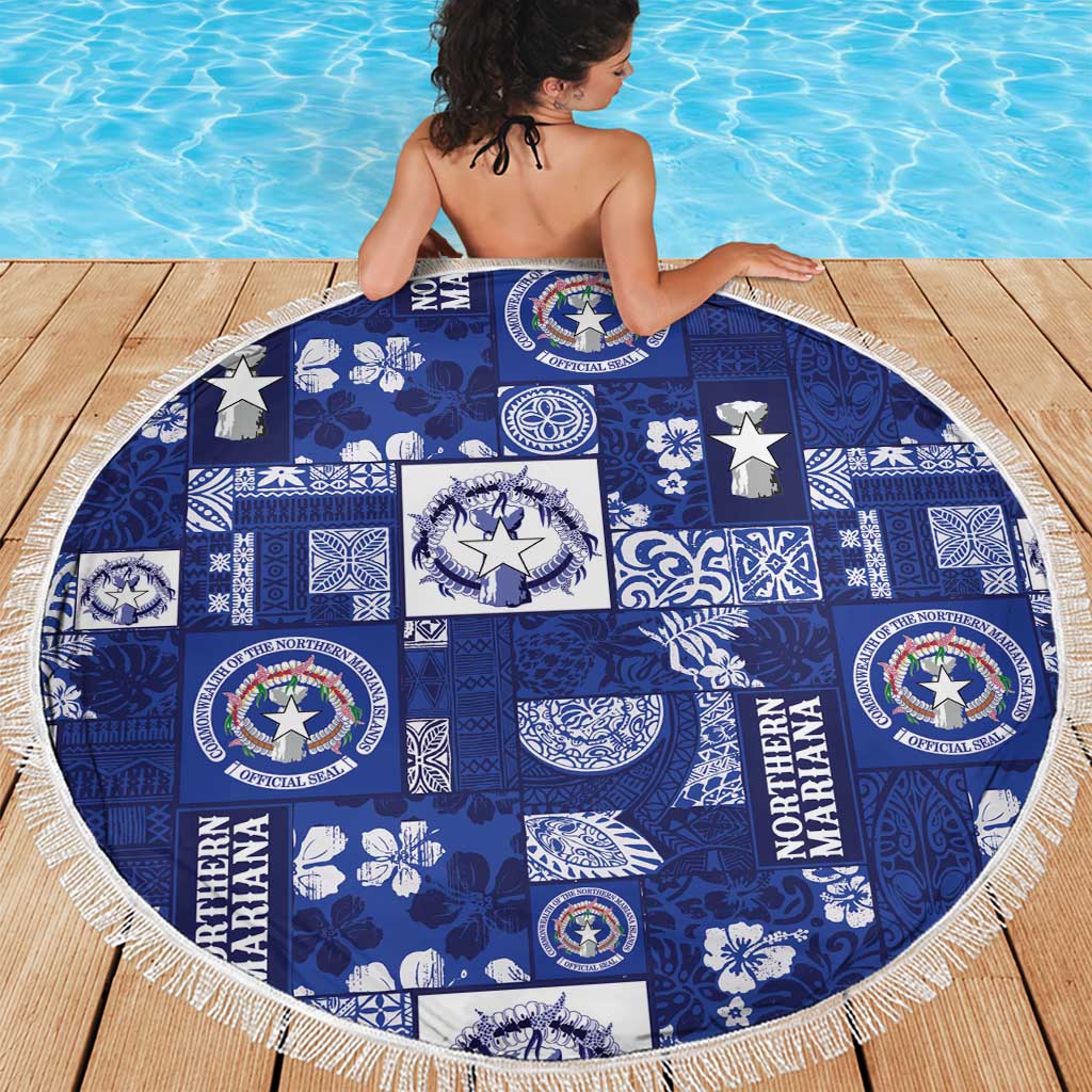 Northern Mariana Islands Magof Nochebuena Beach Blanket Pacific Patchwork Xmas Vibes - Polynesian Pride