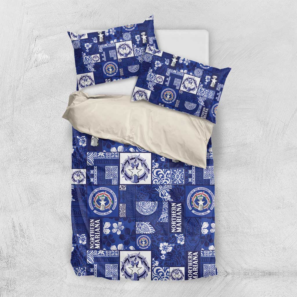 Northern Mariana Islands Magof Nochebuena Bedding Set Pacific Patchwork Xmas Vibes - Polynesian Pride