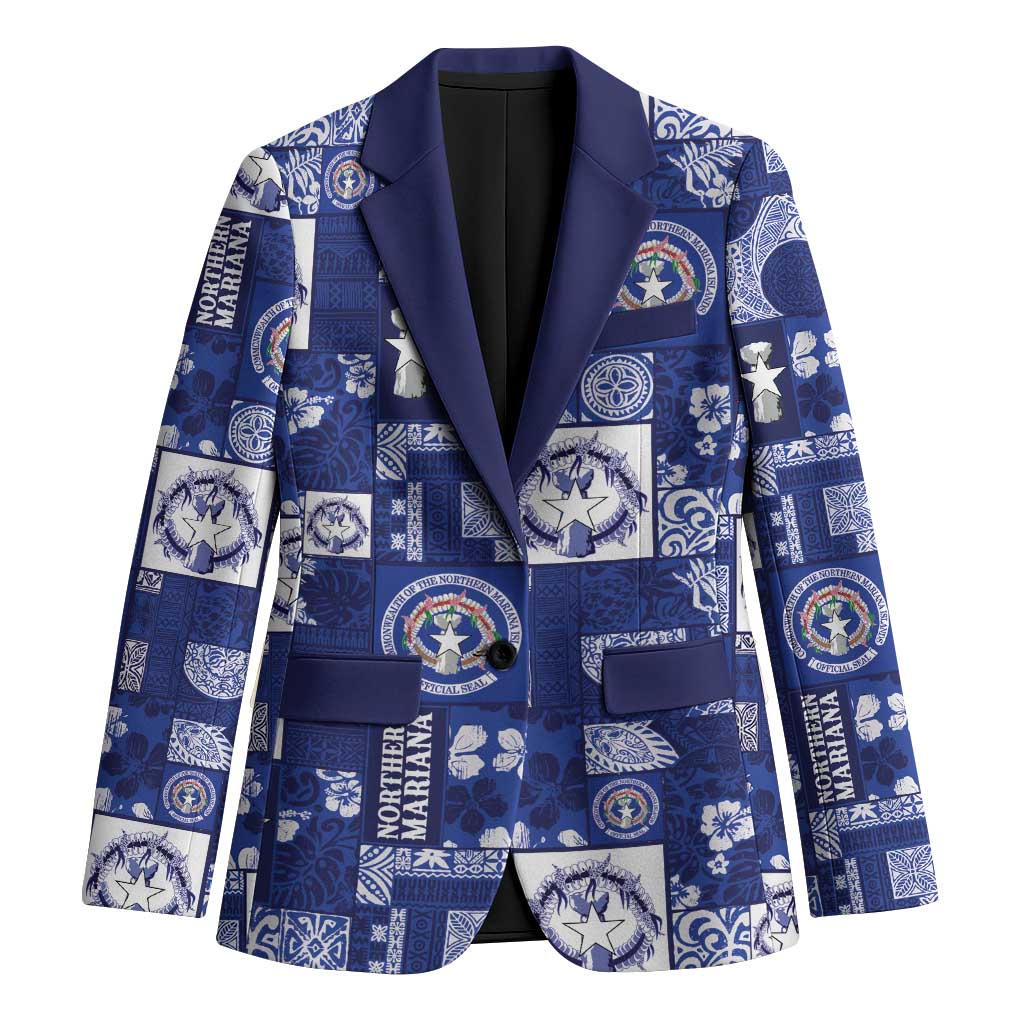 Northern Mariana Islands Magof Nochebuena Blazer Pacific Patchwork Xmas Vibes - Polynesian Pride
