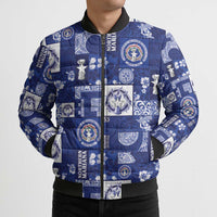 Northern Mariana Islands Magof Nochebuena Bomber Puffer Jacket Pacific Patchwork Xmas Vibes - Polynesian Pride