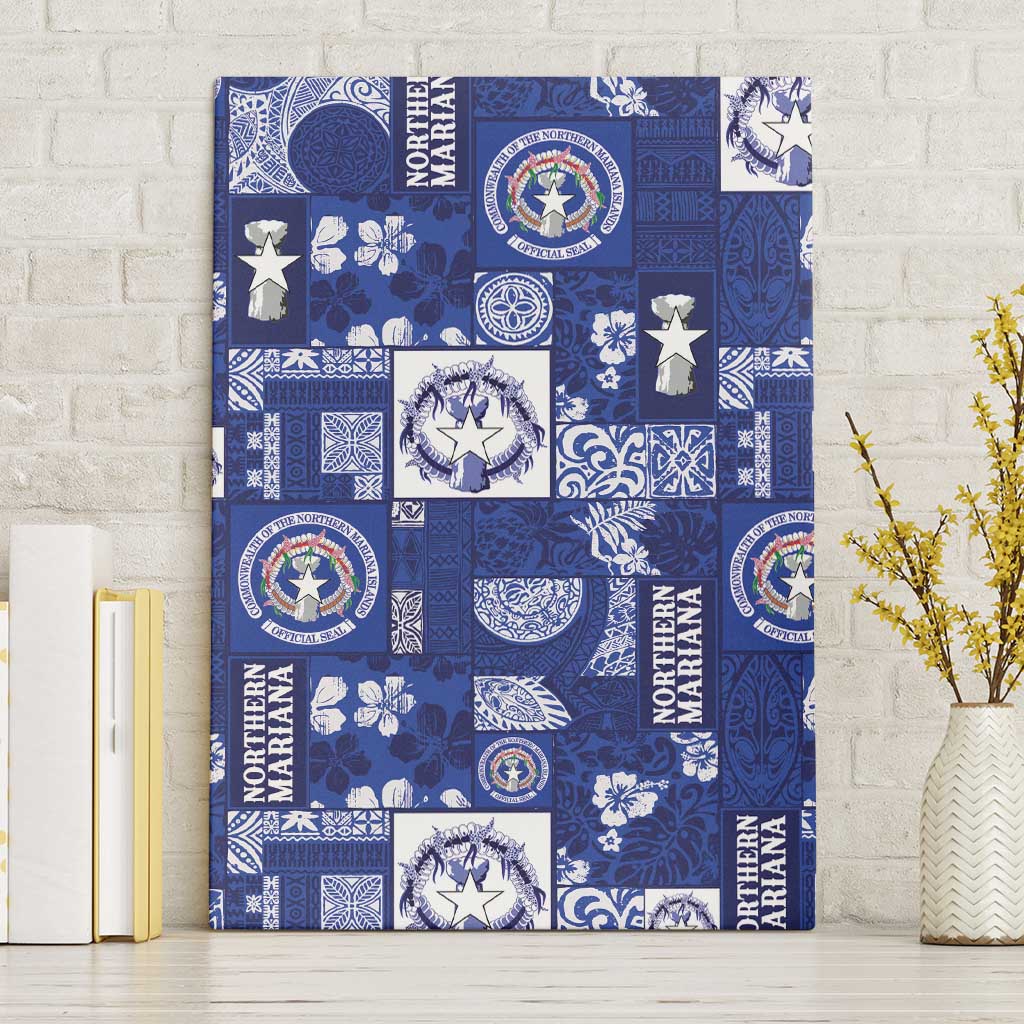 Northern Mariana Islands Magof Nochebuena Canvas Wall Art Pacific Patchwork Xmas Vibes - Polynesian Pride
