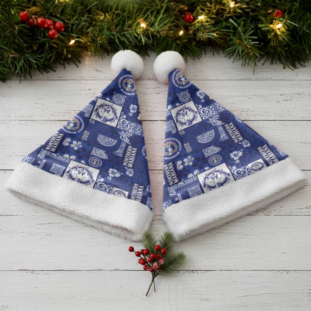 Northern Mariana Islands Magof Nochebuena Christmas Santa Hat Pacific Patchwork Xmas Vibes - Polynesian Pride