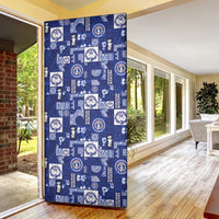Northern Mariana Islands Magof Nochebuena Door Cover Pacific Patchwork Xmas Vibes - Polynesian Pride