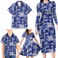 Northern Mariana Islands Magof Nochebuena Family Matching Long Sleeve Bodycon Dress and Hawaiian Shirt Pacific Patchwork Xmas Vibes - Polynesian Pride