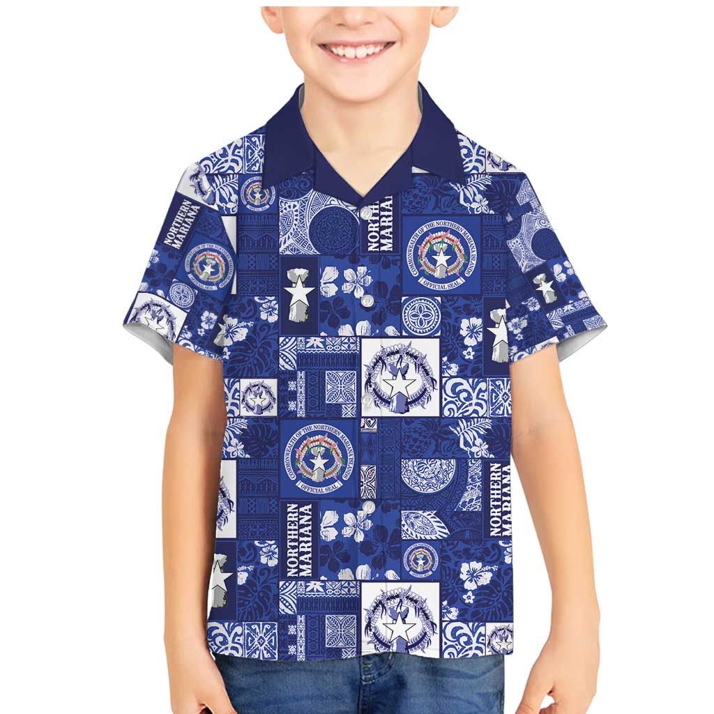 Northern Mariana Islands Magof Nochebuena Family Matching Mermaid Dress and Hawaiian Shirt Pacific Patchwork Xmas Vibes - Polynesian Pride