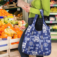 Northern Mariana Islands Magof Nochebuena Grocery Bag Pacific Patchwork Xmas Vibes - Polynesian Pride