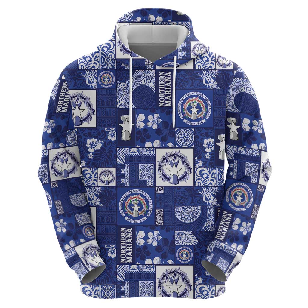 Northern Mariana Islands Magof Nochebuena Hoodie Pacific Patchwork Xmas Vibes - Polynesian Pride