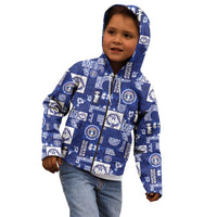 Northern Mariana Islands Magof Nochebuena Kid Hoodie Pacific Patchwork Xmas Vibes - Polynesian Pride