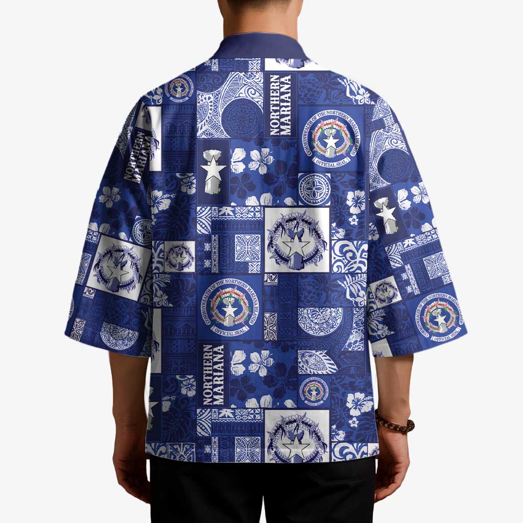 Northern Mariana Islands Magof Nochebuena Kimono Pacific Patchwork Xmas Vibes LT9 - Polynesian Pride