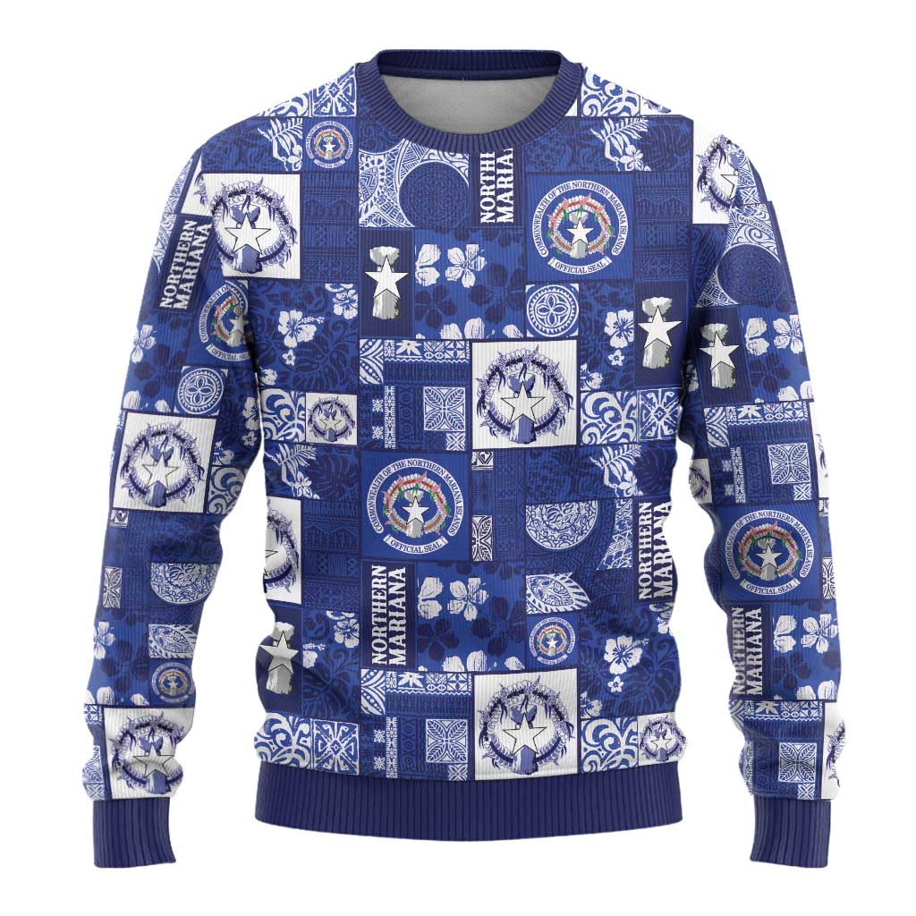 Northern Mariana Islands Magof Nochebuena Ugly Christmas Sweater Pacific Patchwork Xmas Vibes - Polynesian Pride