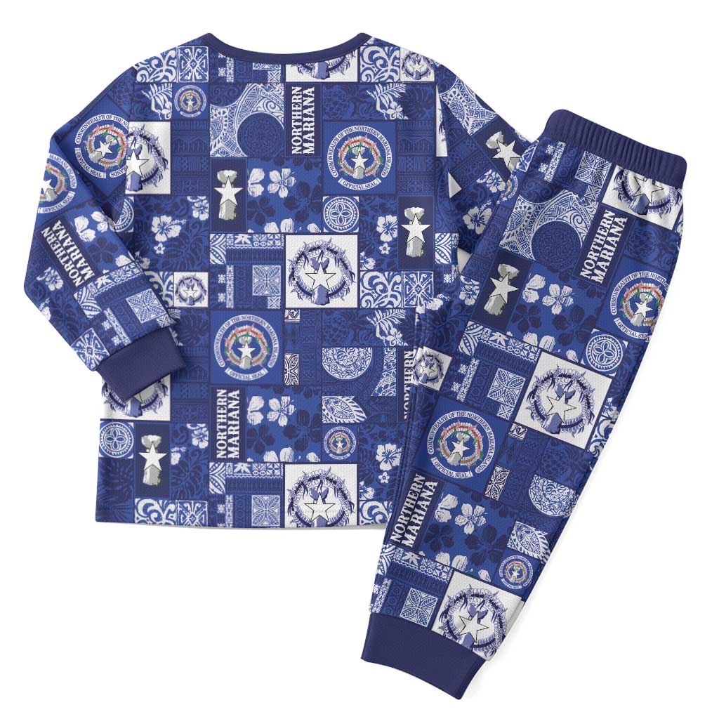 Northern Mariana Islands Magof Nochebuena Christmas Pajama Set Pacific Patchwork Xmas Vibes - Polynesian Pride