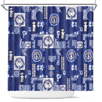 Northern Mariana Islands Magof Nochebuena Shower Curtain Pacific Patchwork Xmas Vibes - Polynesian Pride