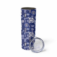 Northern Mariana Islands Magof Nochebuena Skinny Tumbler Pacific Patchwork Xmas Vibes - Polynesian Pride