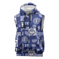 Northern Mariana Islands Magof Nochebuena Sleeveless Hoodie Pacific Patchwork Xmas Vibes - Polynesian Pride