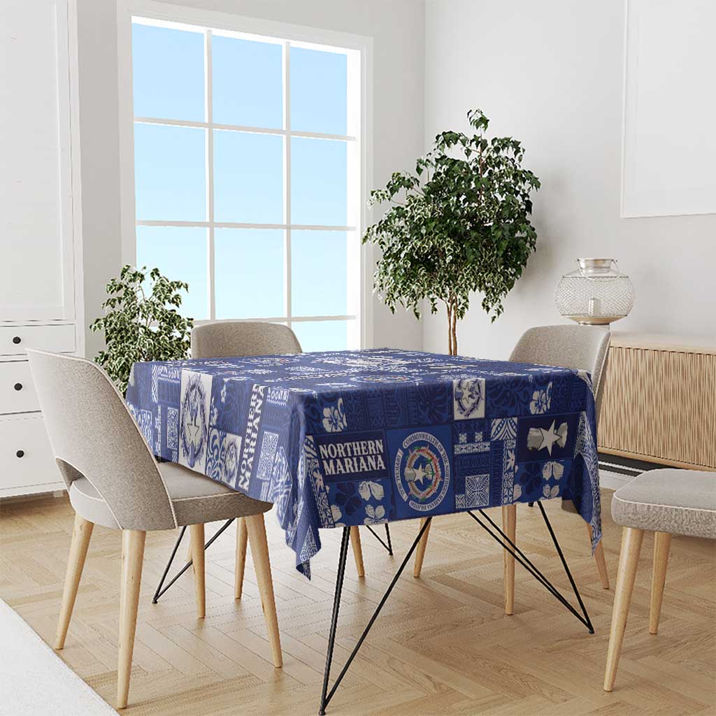 Northern Mariana Islands Magof Nochebuena Tablecloth Pacific Patchwork Xmas Vibes - Polynesian Pride