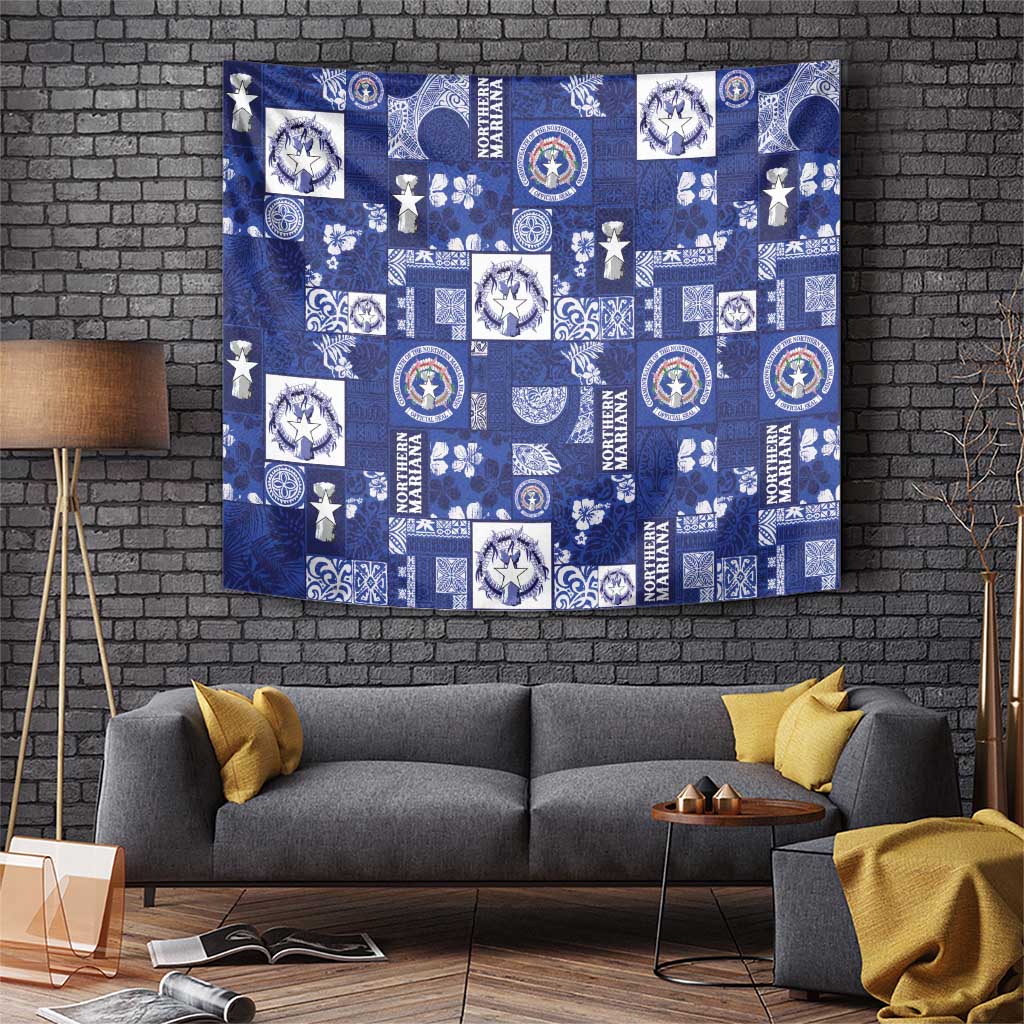 Northern Mariana Islands Magof Nochebuena Tapestry Pacific Patchwork Xmas Vibes - Polynesian Pride