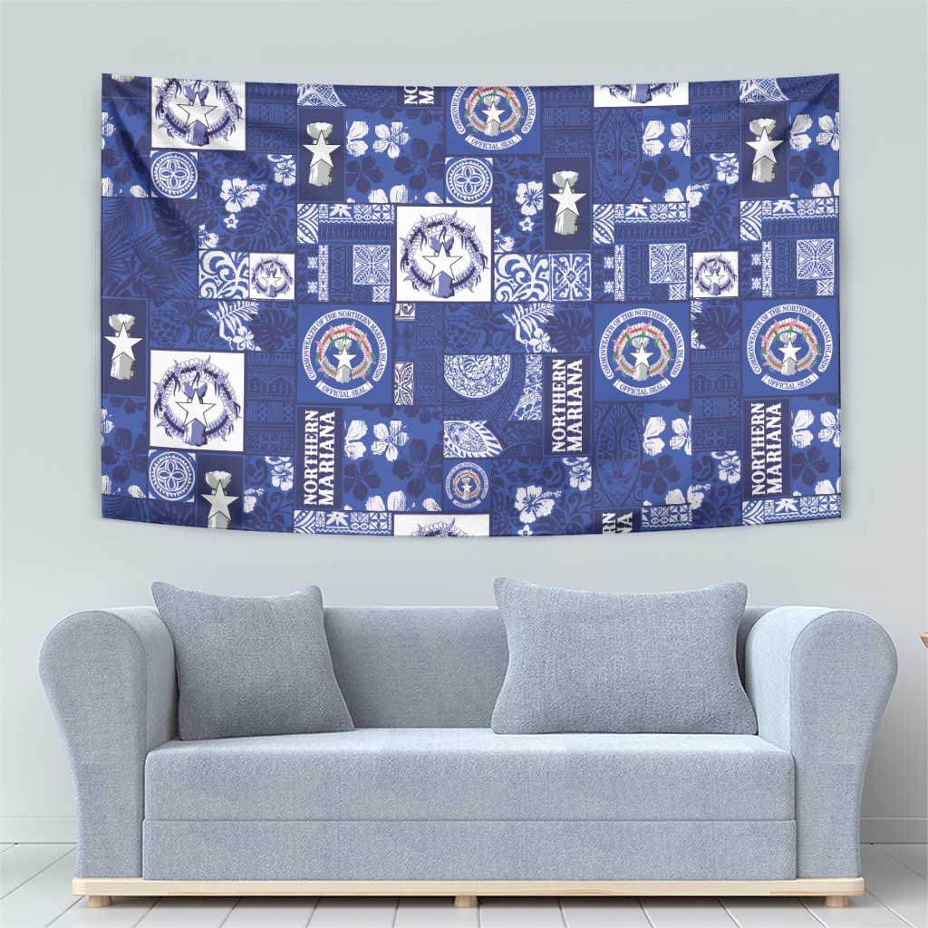 Northern Mariana Islands Magof Nochebuena Tapestry Pacific Patchwork Xmas Vibes - Polynesian Pride