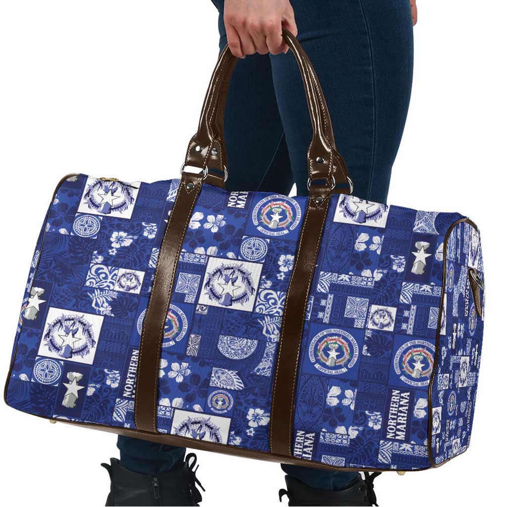 Northern Mariana Islands Magof Nochebuena Travel Bag Pacific Patchwork Xmas Vibes - Polynesian Pride