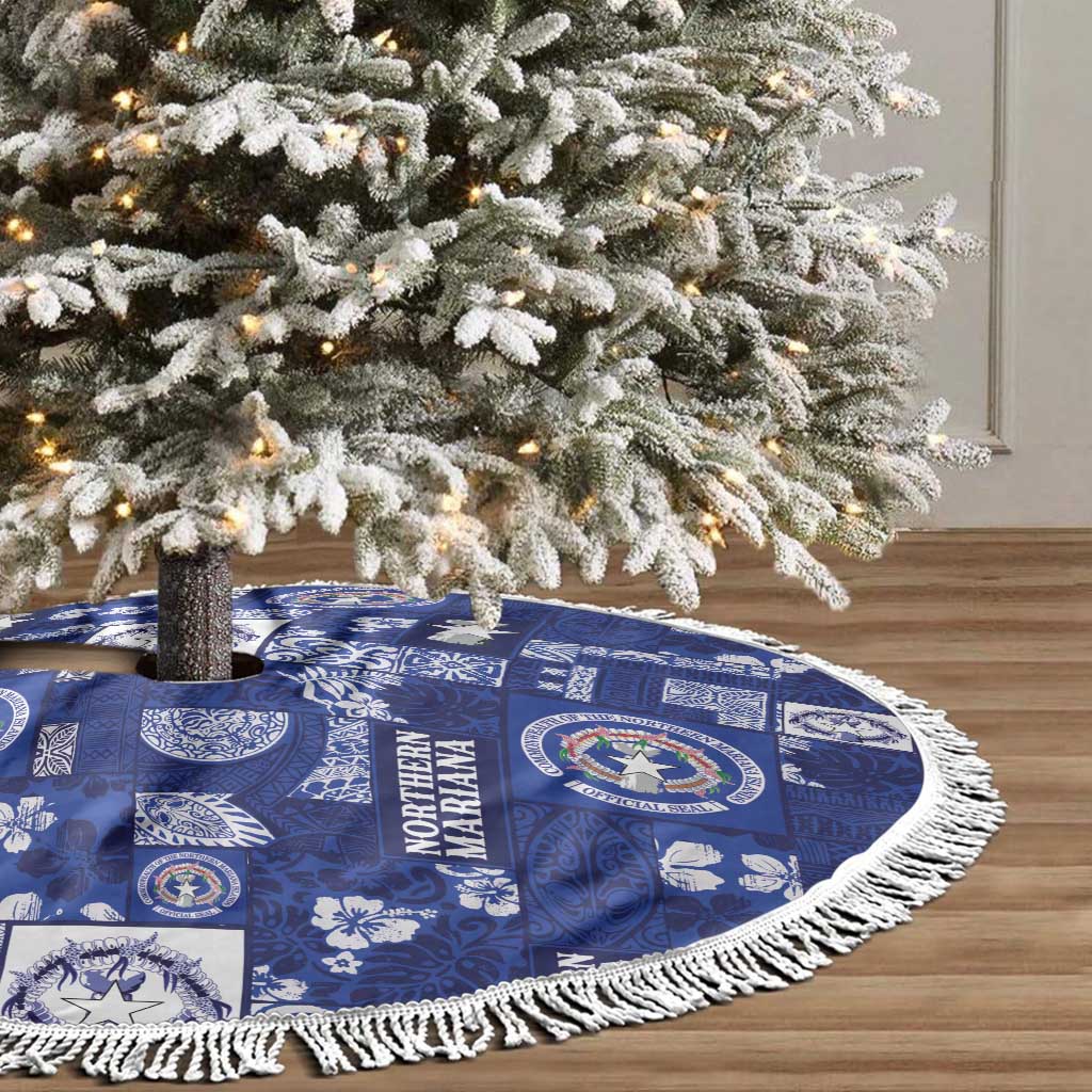 Northern Mariana Islands Magof Nochebuena Tree Skirt Pacific Patchwork Xmas Vibes - Polynesian Pride