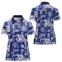 Northern Mariana Islands Magof Nochebuena Women Polo Shirt Pacific Patchwork Xmas Vibes - Polynesian Pride