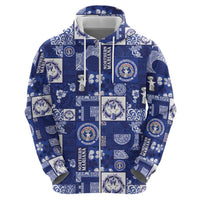 Northern Mariana Islands Magof Nochebuena Zip Hoodie Pacific Patchwork Xmas Vibes - Polynesian Pride