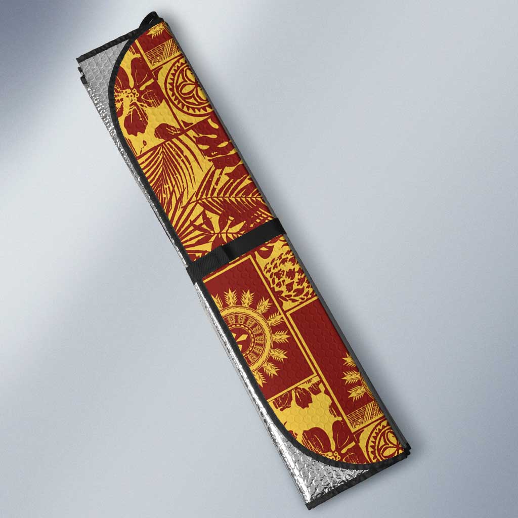 Rotuma Faiakse'ea 'e Kirisimasi Auto Sun Shade Pacific Patchwork Xmas Vibes - Polynesian Pride