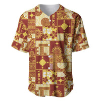 Rotuma Faiakse'ea 'e Kirisimasi Baseball Jersey Pacific Patchwork Xmas Vibes - Polynesian Pride