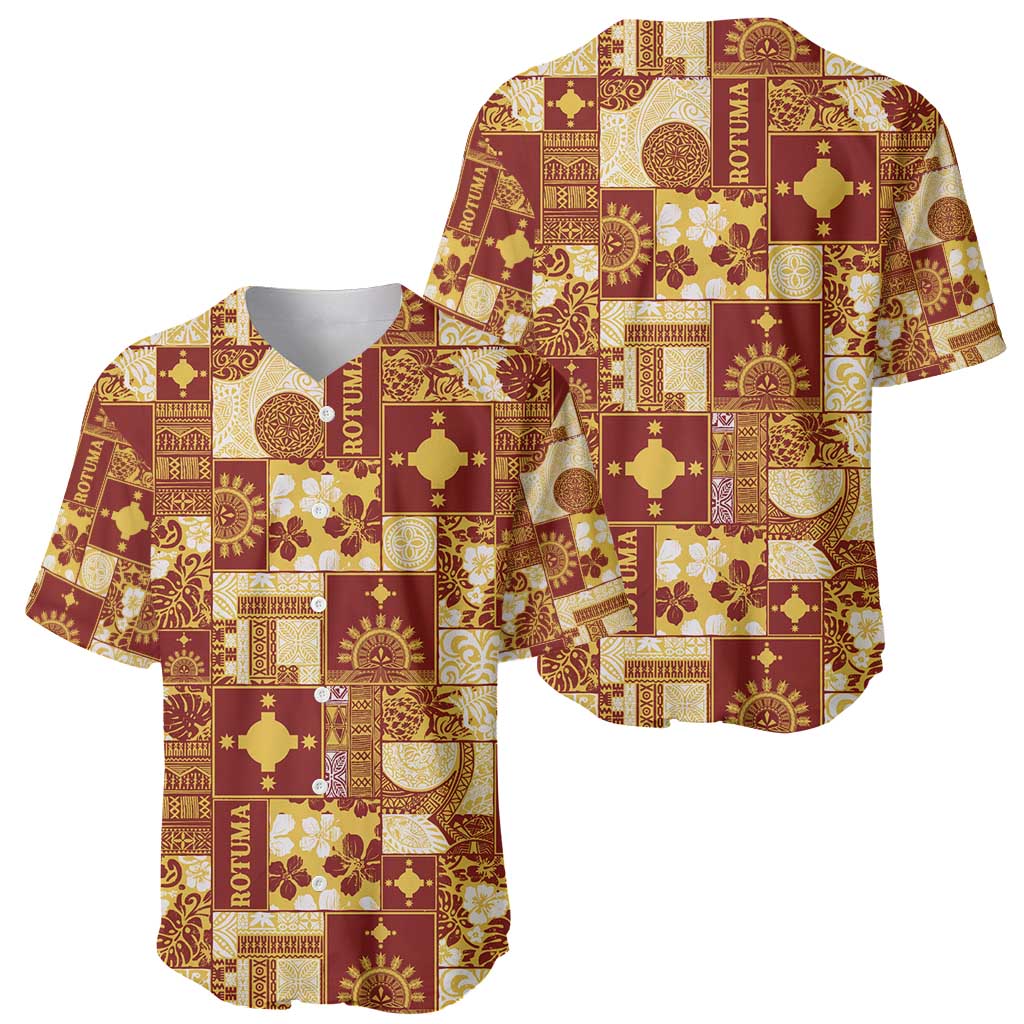 Rotuma Faiakse'ea 'e Kirisimasi Baseball Jersey Pacific Patchwork Xmas Vibes - Polynesian Pride