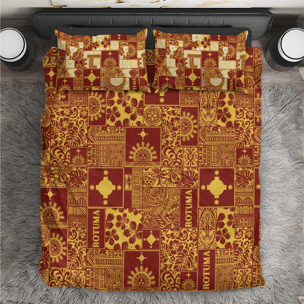 Rotuma Faiakse'ea 'e Kirisimasi Bedding Set Pacific Patchwork Xmas Vibes - Polynesian Pride