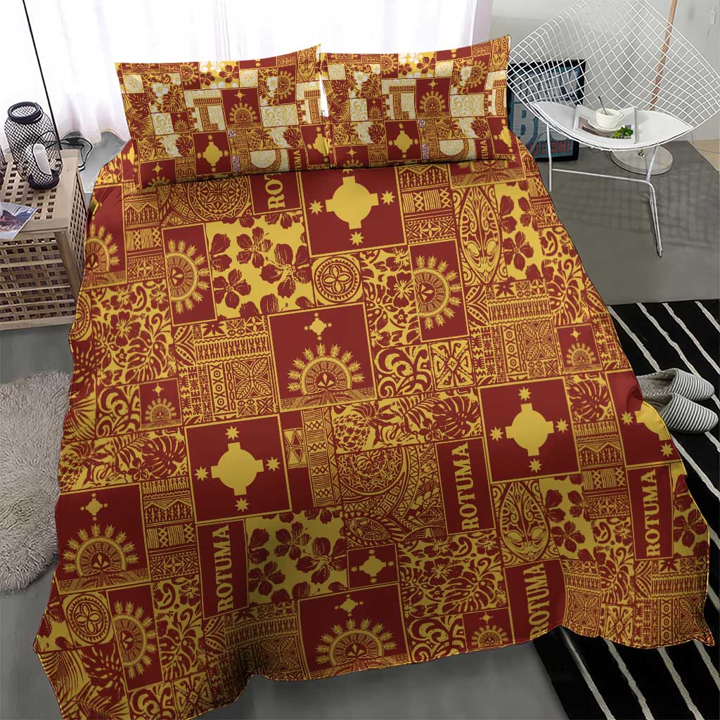 Rotuma Faiakse'ea 'e Kirisimasi Bedding Set Pacific Patchwork Xmas Vibes - Polynesian Pride
