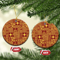 Rotuma Faiakse'ea 'e Kirisimasi Ceramic Ornament Pacific Patchwork Xmas Vibes - Polynesian Pride