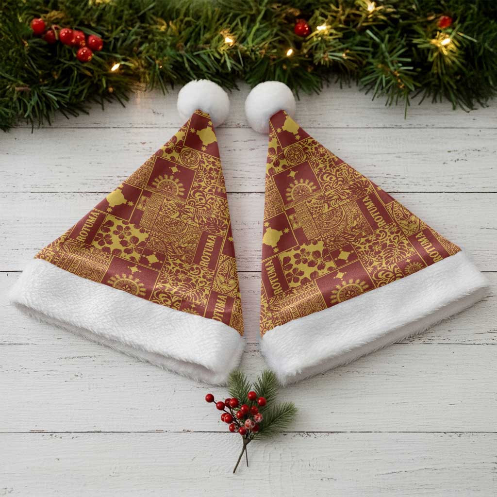 Rotuma Faiakse'ea 'e Kirisimasi Christmas Santa Hat Pacific Patchwork Xmas Vibes - Polynesian Pride