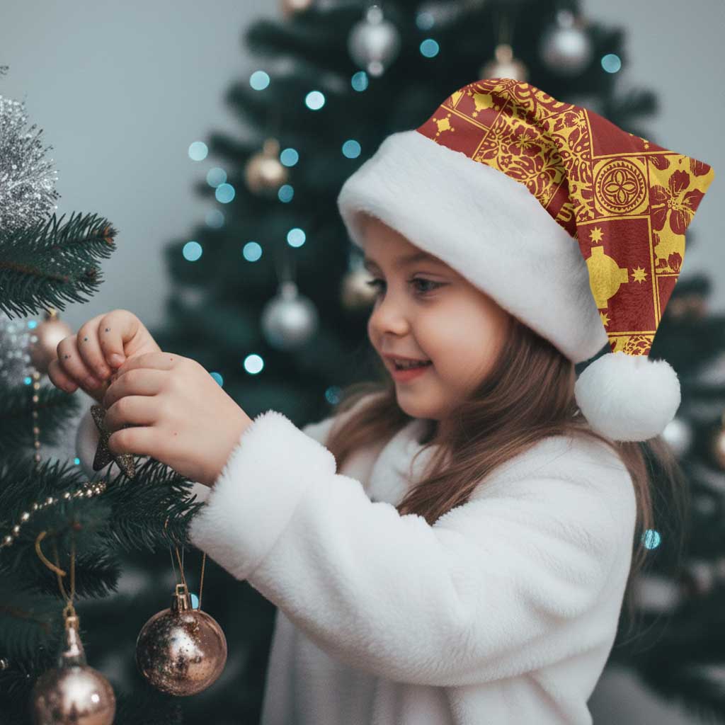 Rotuma Faiakse'ea 'e Kirisimasi Christmas Santa Hat Pacific Patchwork Xmas Vibes - Polynesian Pride