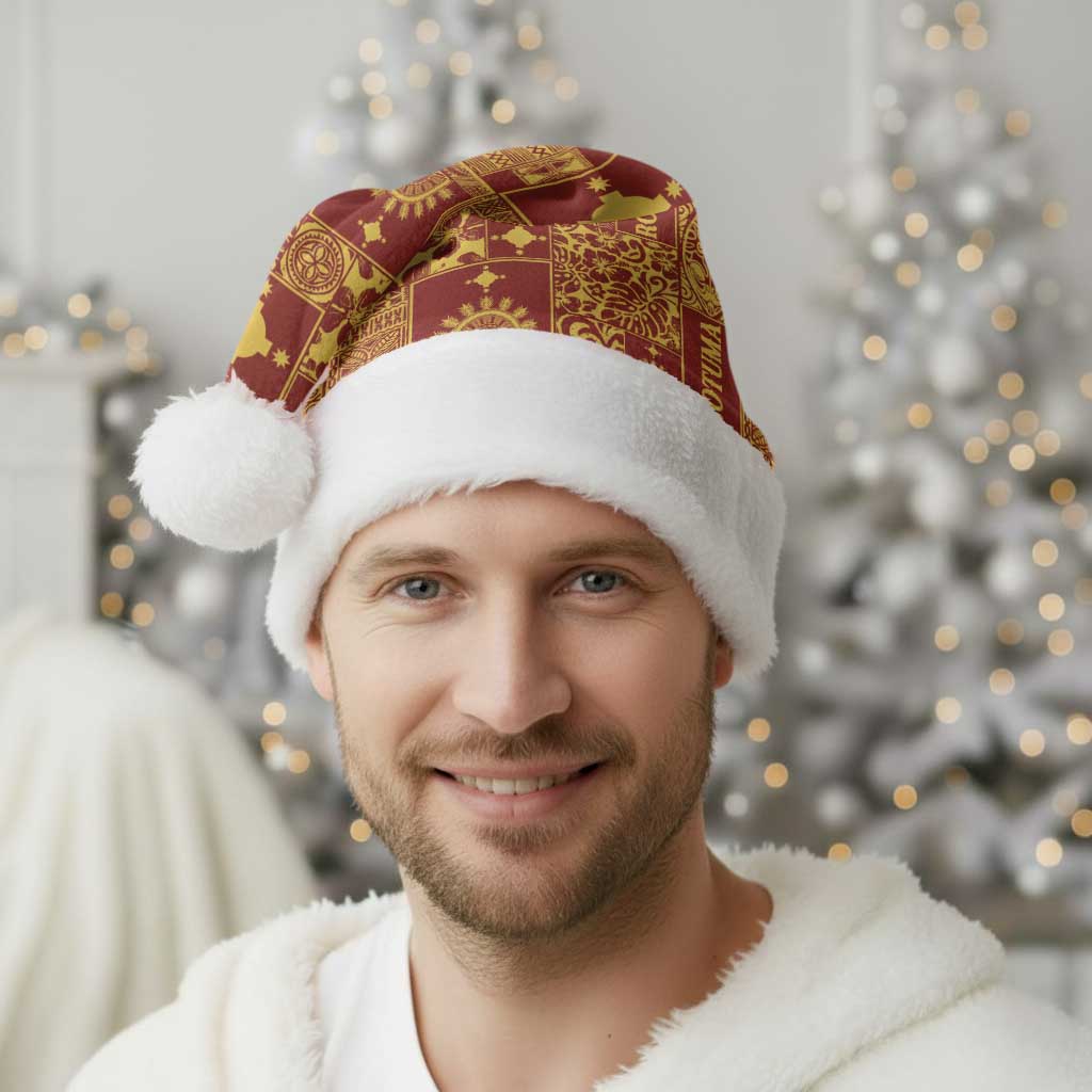 Rotuma Faiakse'ea 'e Kirisimasi Christmas Santa Hat Pacific Patchwork Xmas Vibes - Polynesian Pride