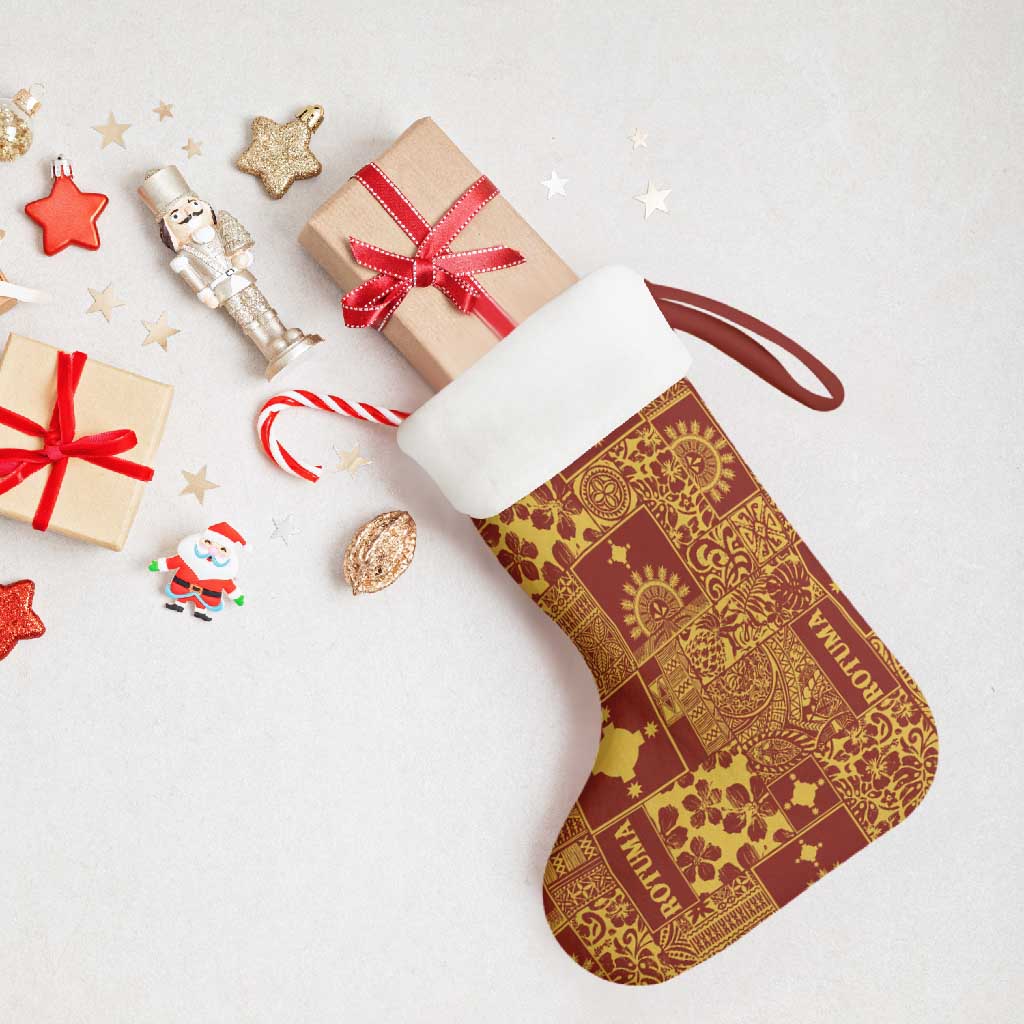 Rotuma Faiakse'ea 'e Kirisimasi Christmas Stocking Pacific Patchwork Xmas Vibes - Polynesian Pride