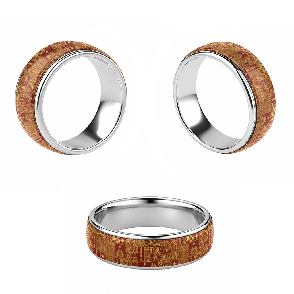 Rotuma Faiakse'ea 'e Kirisimasi Classic Ring Pacific Patchwork Xmas Vibes - Polynesian Pride