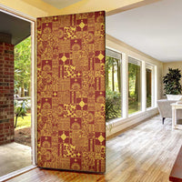 Rotuma Faiakse'ea 'e Kirisimasi Door Cover Pacific Patchwork Xmas Vibes - Polynesian Pride