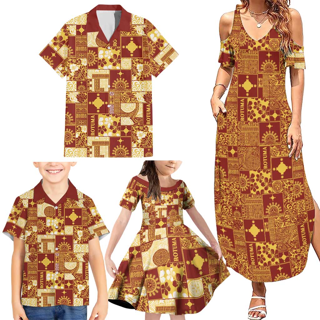 Rotuma Faiakse'ea 'e Kirisimasi Family Matching Summer Maxi Dress and Hawaiian Shirt Pacific Patchwork Xmas Vibes LT9 - Polynesian Pride