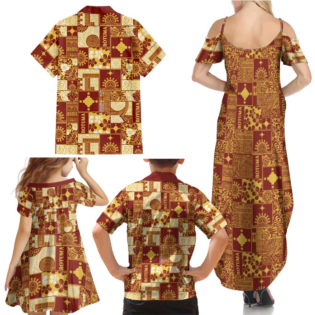 Rotuma Faiakse'ea 'e Kirisimasi Family Matching Summer Maxi Dress and Hawaiian Shirt Pacific Patchwork Xmas Vibes LT9 - Polynesian Pride
