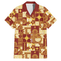 Rotuma Faiakse'ea 'e Kirisimasi Family Matching Summer Maxi Dress and Hawaiian Shirt Pacific Patchwork Xmas Vibes LT9 Dad's Shirt - Short Sleeve Red - Polynesian Pride