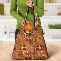 Rotuma Faiakse'ea 'e Kirisimasi Grocery Bag Pacific Patchwork Xmas Vibes - Polynesian Pride