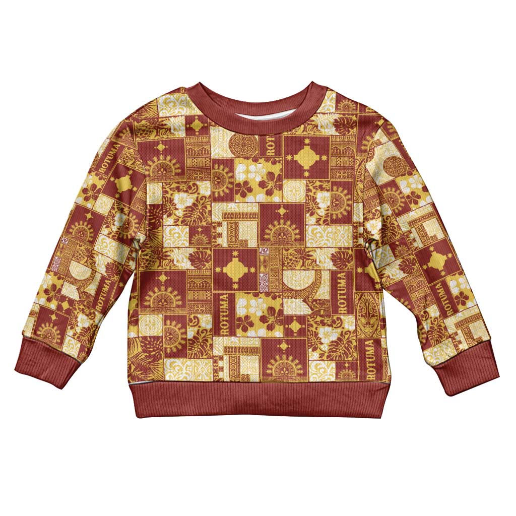 Rotuma Faiakse'ea 'e Kirisimasi Kid Ugly Christmas Sweater Pacific Patchwork Xmas Vibes - Polynesian Pride