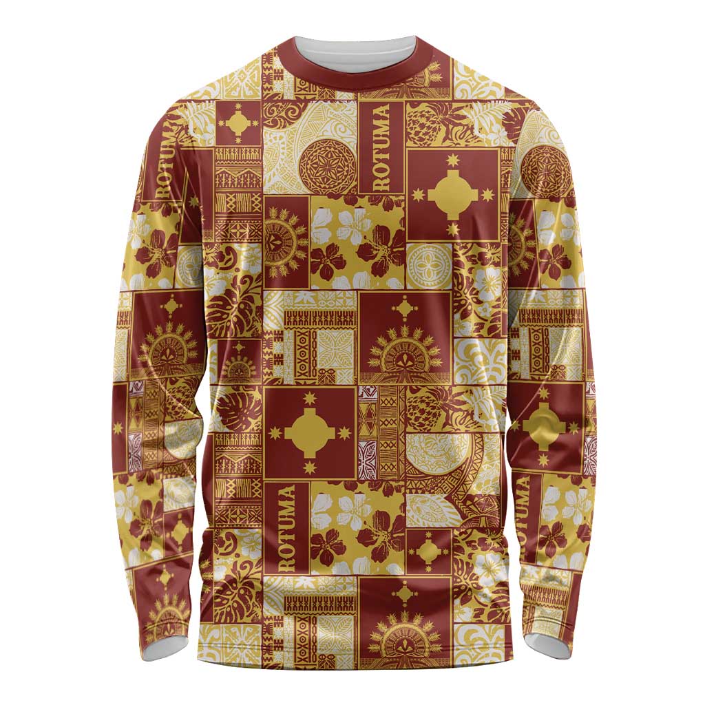 Rotuma Faiakse'ea 'e Kirisimasi Long Sleeve Shirt Pacific Patchwork Xmas Vibes - Polynesian Pride