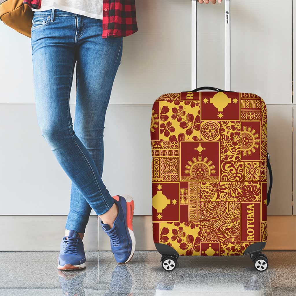 Rotuma Faiakse'ea 'e Kirisimasi Luggage Cover Pacific Patchwork Xmas Vibes - Polynesian Pride