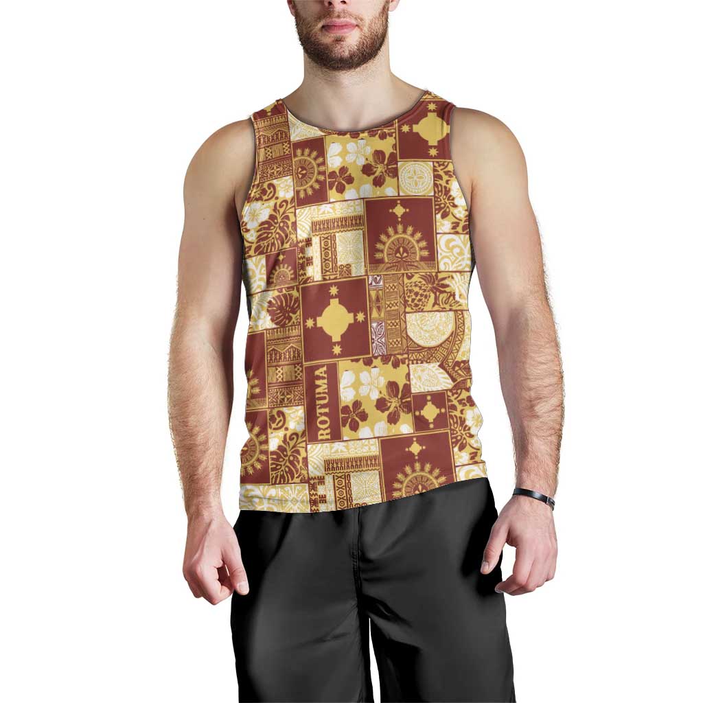 Rotuma Faiakse'ea 'e Kirisimasi Men Tank Top Pacific Patchwork Xmas Vibes - Polynesian Pride