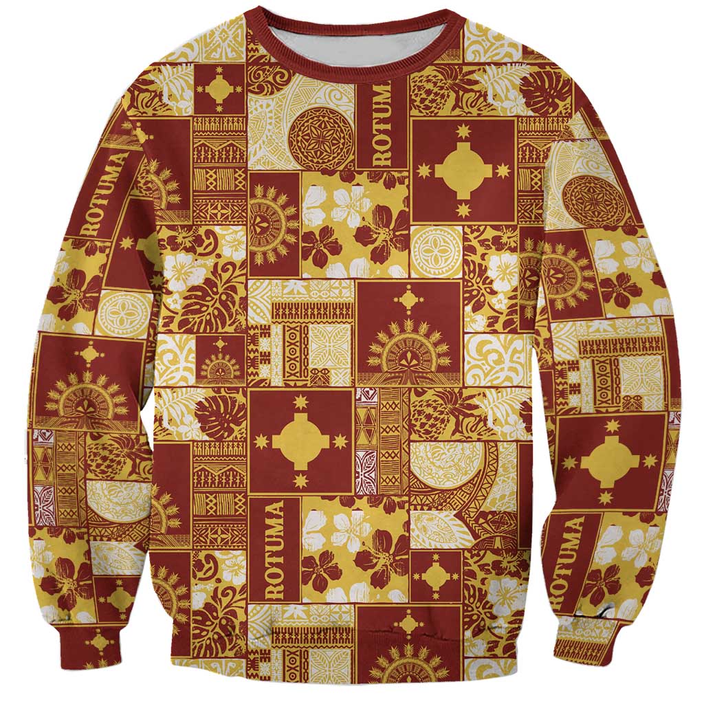 Rotuma Faiakse'ea 'e Kirisimasi Sweatshirt Pacific Patchwork Xmas Vibes - Polynesian Pride