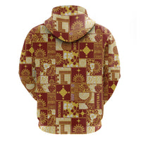 Rotuma Faiakse'ea 'e Kirisimasi Zip Hoodie Pacific Patchwork Xmas Vibes - Polynesian Pride