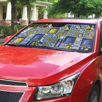 Tokelau Manuia te Kilihimahi Auto Sun Shade Pacific Patchwork Xmas Vibes - Polynesian Pride