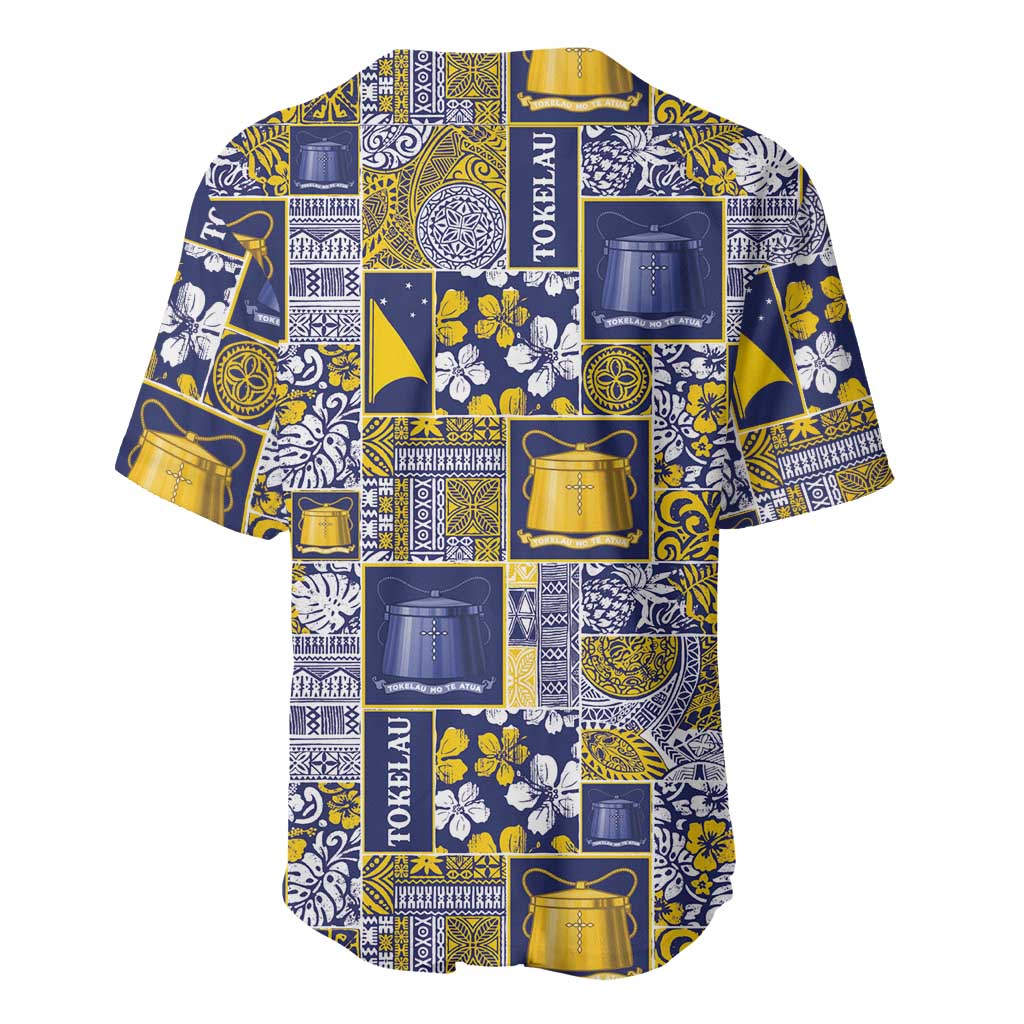 Tokelau Manuia te Kilihimahi Baseball Jersey Pacific Patchwork Xmas Vibes - Polynesian Pride