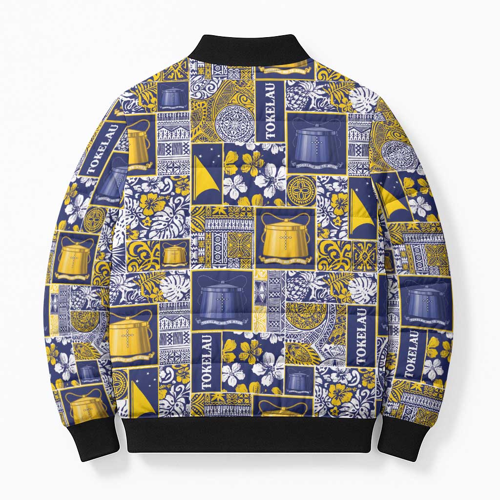 Tokelau Manuia te Kilihimahi Bomber Puffer Jacket Pacific Patchwork Xmas Vibes - Polynesian Pride